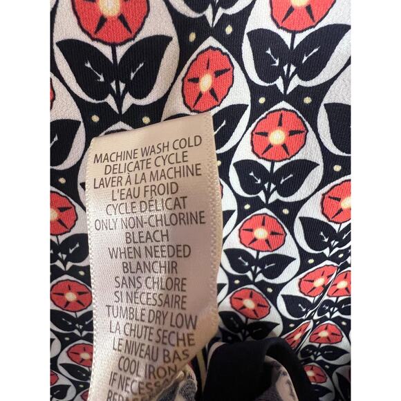 Max Studio Size XL NWT Dress Black Rust Floral Print Long Sleeves - Picture 3 of 6